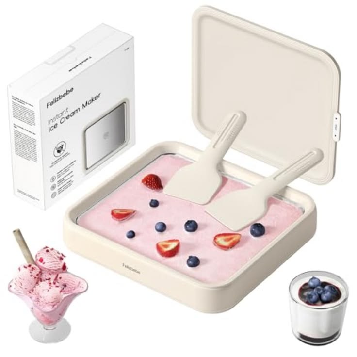 Instant Ice Cream Maker Tray – DIY Rolled Ice Cream Pan with Spatula TrendAxe