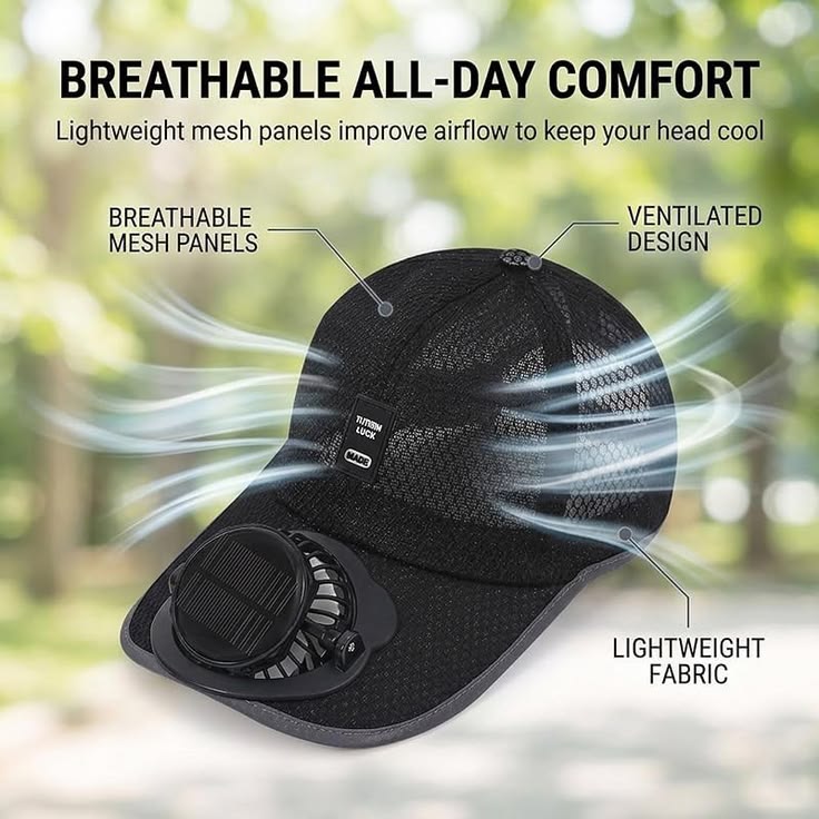 Solar Powered Fan Cap