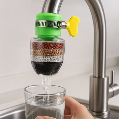 6 Layer Water Purifier Filter Faucet, Water Purifier Tap, Water Filter Nozzle, Household Kitchen Home Carbon Faucet, Multi Layer Fine Faucet Filter, 6 Layer Faucet Filter, Universal Kitchen Faucet Water Tap Heads TrendAxe